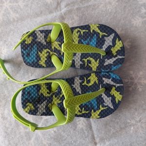 Toddler shark themed flip flops